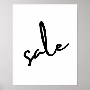 Stylish Sale Sign, Minimalist Black and White Sale Poster