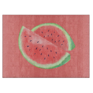 Stylish Salmon Watermelon Glass Cutting Board