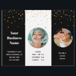 Stylish Salon Spa Professional Price List  Flyer<br><div class="desc">This leaflet not only informs your customers of the prices, it has your business information as well. Better than a business card and more informative than simple advertising flyer. Easy readable text and prices. The back has black and white rectangles with gold confetti. If your salon or spa offer many...</div>