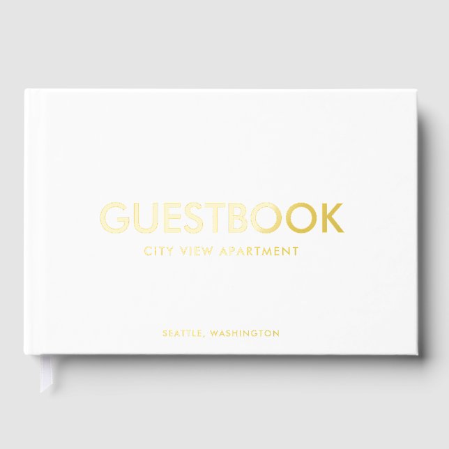 Stylish Sans Serif Modern Guest Book (Front)