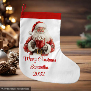 Stylish Santa Claus Editable Christmas Stocking