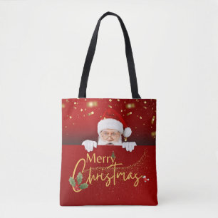 Stylish Santa Claus Merry Christmas Tote Bag