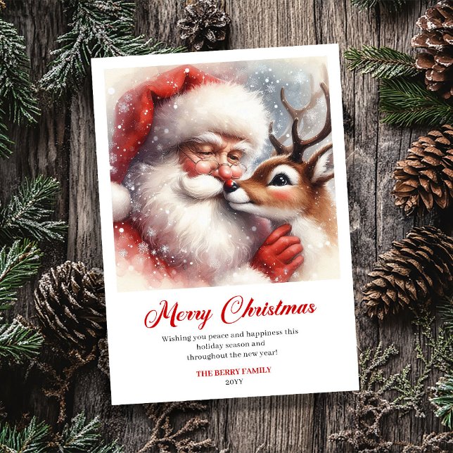 Stylish Santa Claus Rudolph Cartoon Christmas Card (Stylish Santa Claus Rudolph Cartoon Christmas Greeting Card

)