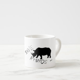 Stylish Save Rhinos Espresso Coffee Mug Cup