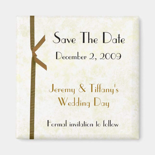 Stylish Save the Date Magnet (Front)