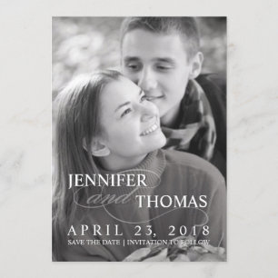 Stylish Save the Date Personalised Photo Wedding