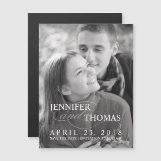 Stylish Save the Date Personalised Photo Wedding Magnetic Invitation