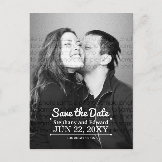 Stylish Save the Date Photo Postcard (Front)