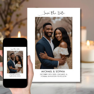 Stylish Save the Date Photo Wedding Announcement