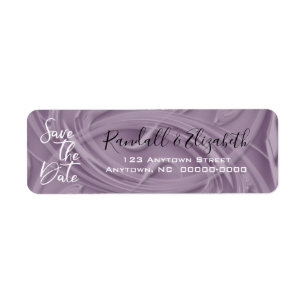 Stylish Save The Date Strokes of Old Lavender Return Address Label