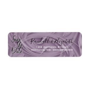 Stylish Save The Date Strokes of Old Lavender Return Address Label