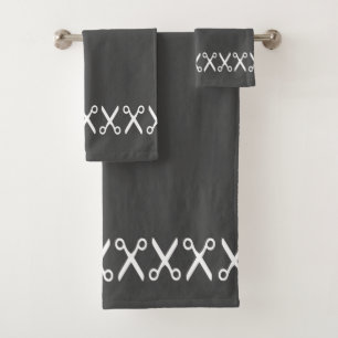 Stylish Scissors Hairdresser Taylor Bath Towel Set