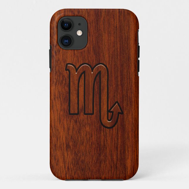Stylish Scorpio Zodiac Symbol in Mahogany Case-Mate iPhone Case (Back)