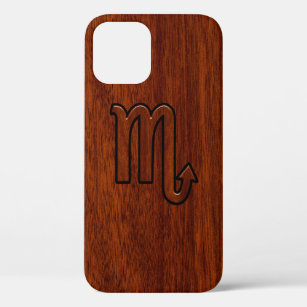 Stylish Scorpio Zodiac Symbol in Mahogany iPhone 12 Pro Case