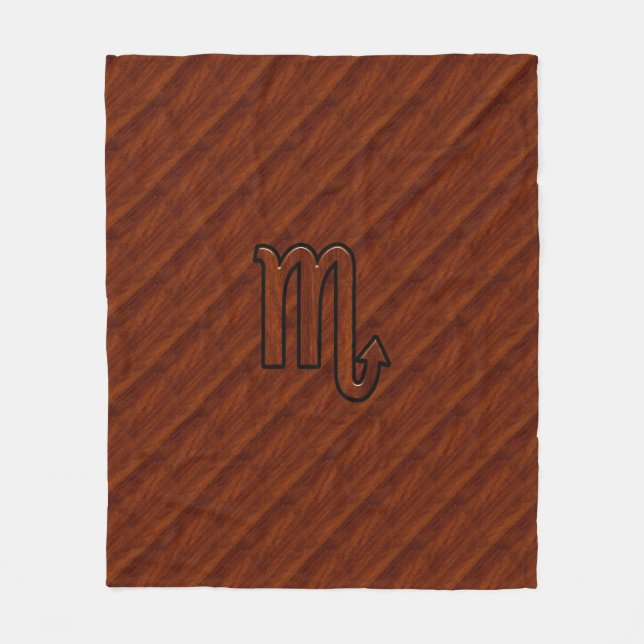 Stylish Scorpio Zodiac Symbol in Mahogany Fleece Blanket (Front)