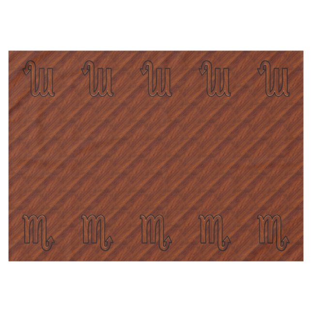 Stylish Scorpio Zodiac Symbol in Mahogany Tablecloth (Front (Horizontal))