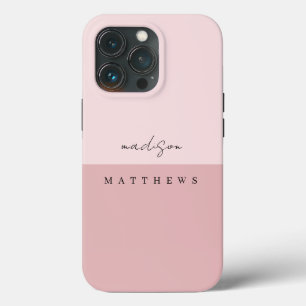 Stylish Script blush pink background  iPhone 13 Pro Case