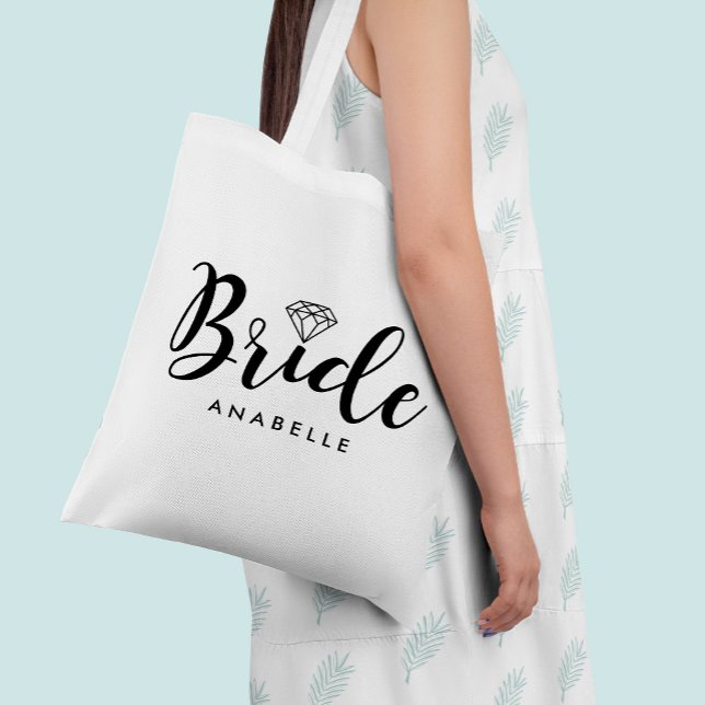 Stylish Script "Bride" Tote Bag (Creator Uploaded)