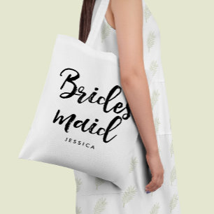 Stylish Script "Bridesmaid" Personalised Tote Bag