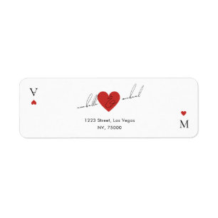 Stylish Script Casino Vegas Wedding Return Address Return Address Label