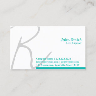 Stylish Script Civil Engineer Business Card