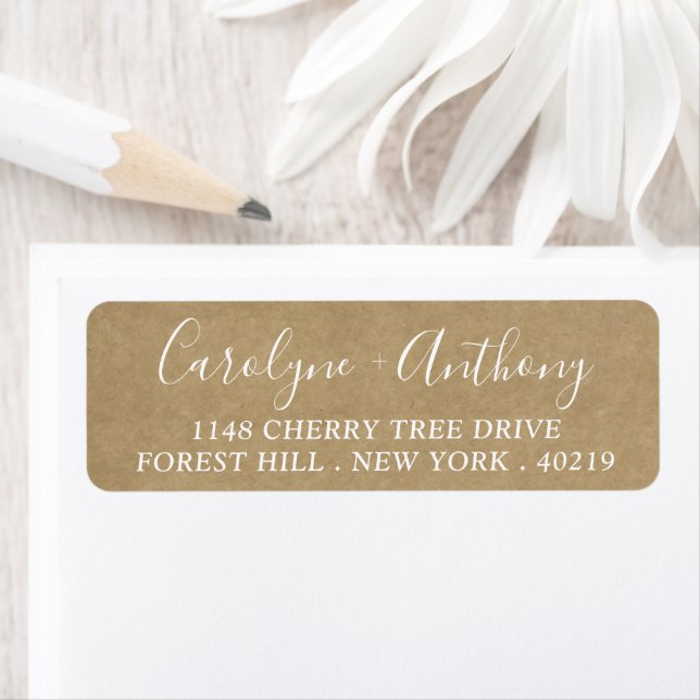 Stylish Script Custom Name & Address Return Address Label (Insitu)