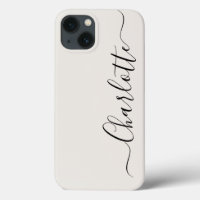 Stylish script custom name modern girly chic