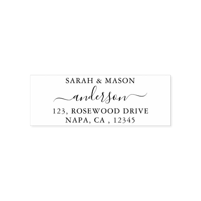 Stylish Script Custom Return Address Rubber Stamp (Design)