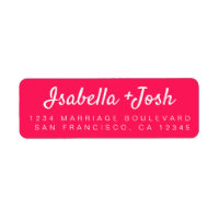 Stylish Script Diva Pink Wedding Return Address