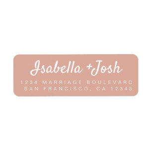 Stylish Script Dusty Pink Wedding Return Address Label