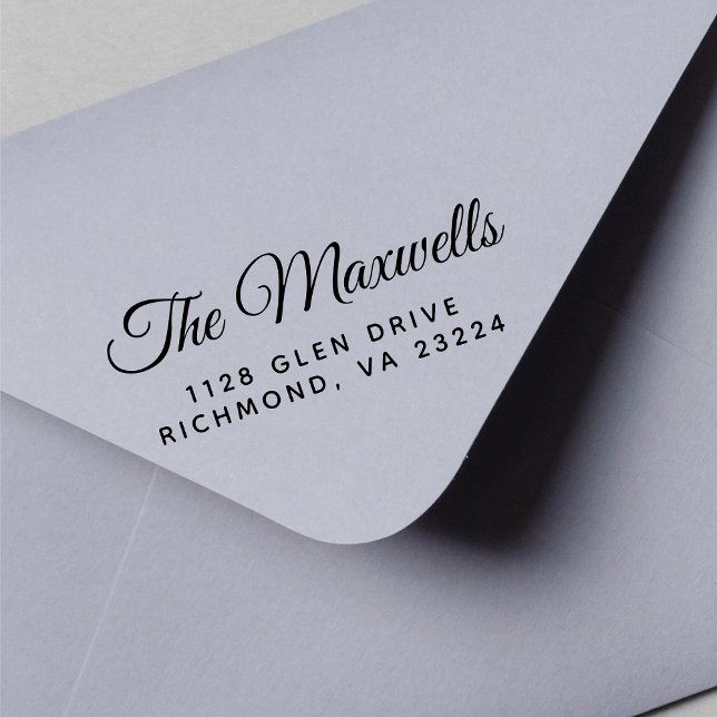Stylish Script Family Name Return Address Self-inking Stamp (Timeless Elegance, Effortless Convenience!)