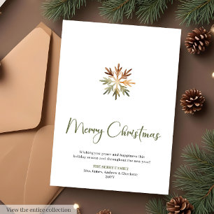 Stylish Script Font Cozy Christmas Greeting Card