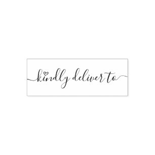 stylish script, kindly deliver to self-inking stamp