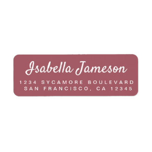 Stylish Script Mauvewood Return Address Label