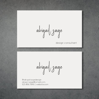 Stylish Script Modern Minimalist Dark on Light Business Card