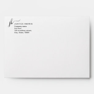 Stylish Script Monogram Modern Professional Envelo Envelope