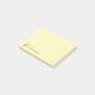Stylish Script Monogram Personalised Stationery Post-it Notes