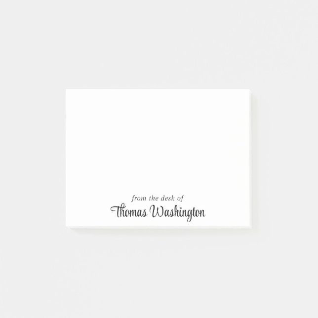 Stylish Script Monogram Post-it Notes (Front)