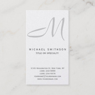 Stylish Script Monogram Simple Business Card