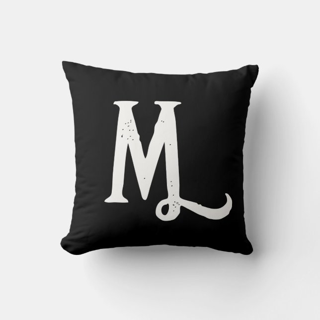 STYLISH SCRIPT MONOGRAM Throw Pillow (Front)