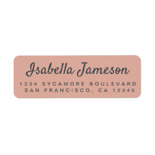 Stylish Script Name Dusty Pink Return Address Label