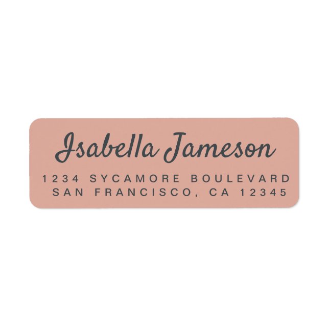 Stylish Script Name Dusty Pink Return Address Label (Front)