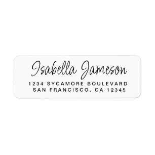 Stylish Script Name Return Address Label