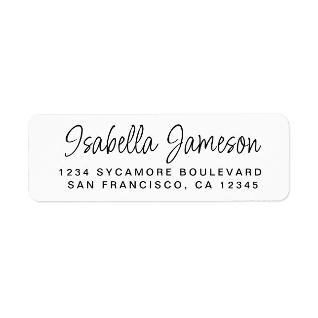 Stylish Script Name Return Address Label (Front)