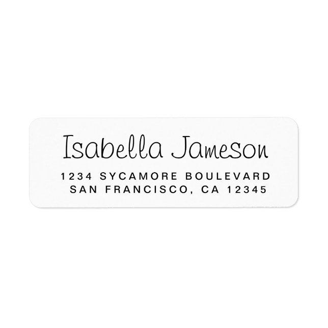 Stylish Script Name Return Address Label (Front)