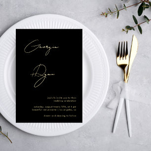 Stylish Script Names Minimalist Black Wedding