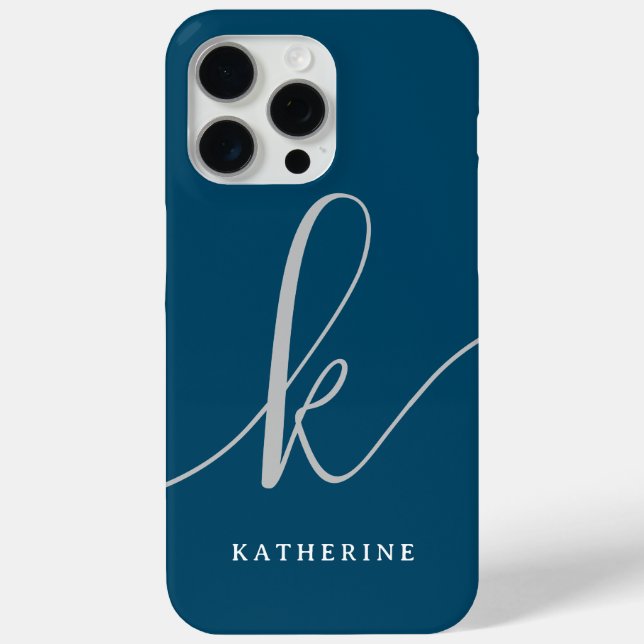  Stylish Script Navy Blue Case-Mate Case-Mate iPhone Case (Back)