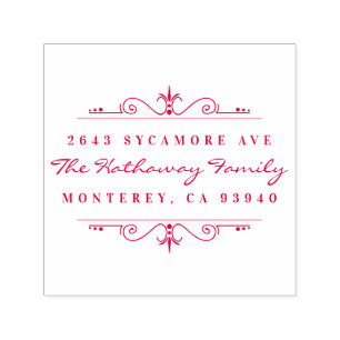 Stylish Script & Ornament Family Return Address Self-inking Stamp