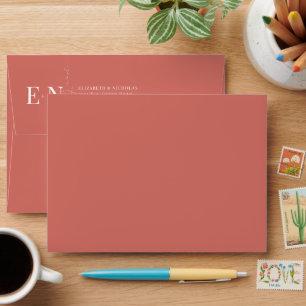 Stylish Script   Pre-Addressed Photo Lined Envelope