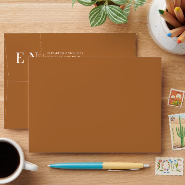 Stylish Script | Pre-Addressed Photo Lined Envelope (Desk)